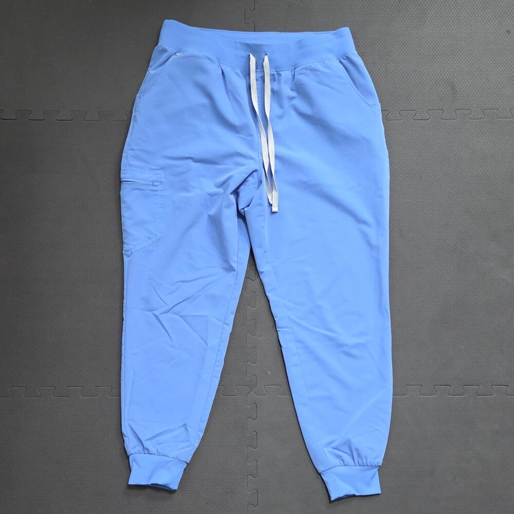 Figs Zamora High Waisted jogger scrub pants ceil blue size XL